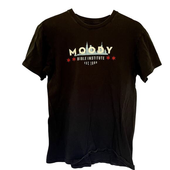 Moody Bible Institute t-shirt women's size small black casual top summer short - Picture 1 of 5